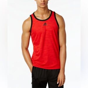 Adidas Logo Performance Heathered Red with Black Trim Tank Top